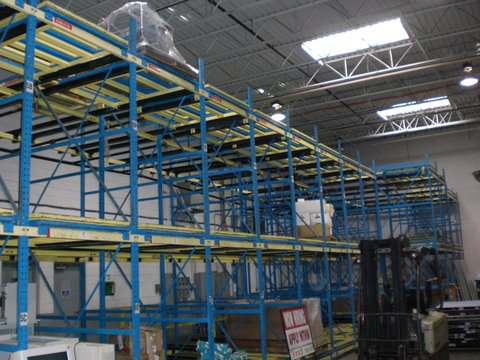 Push Back Pallet Racking - 3, 4, and 5 deep systems x 3 high.